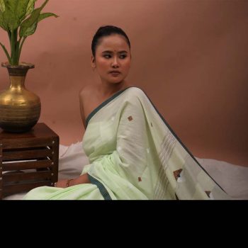 COTTON SEA GREEN HANDWOVEN SAREE